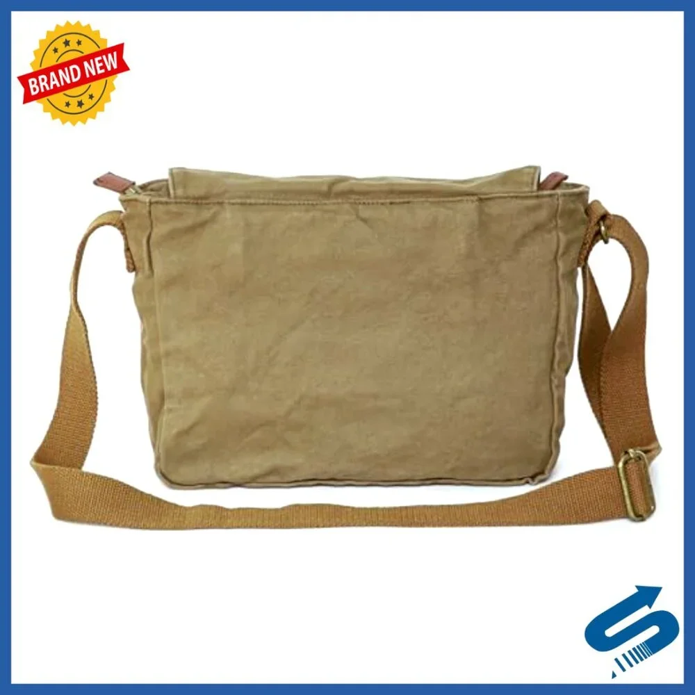 Canvas Messenger Bag - Vintage Crossbody Shoulder Satchel - 11.2